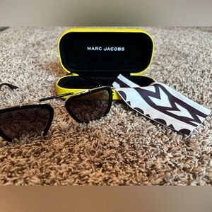 Marc Jacobs Black Sunglasses with Vibrant Yellow Case